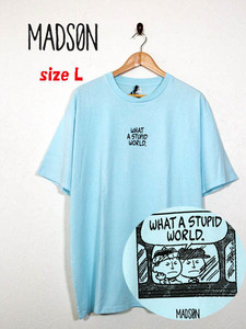 新品★最大値下げ　MADSON　マッドソン 半袖Tシャツ　オーバーサイズ　前後プリント　ライトブルー　サイズL