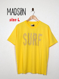 新品★最大値下げ　MADSON　マッドソン 半袖Tシャツ　オーバーサイズ　ビッグロゴプリント　イエロー（SURF)　サイズL