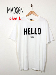 新品★最大値下げ　MADSON　マッドソン 半袖Tシャツ　オーバーサイズ　HELLOプリント　アイボリーサイズL