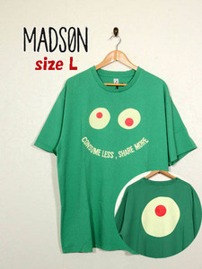 新品★最大値下げ　MADSON　マッドソン 半袖Tシャツ　オーバーサイズ　前後プリント　グリーン　サイズL
