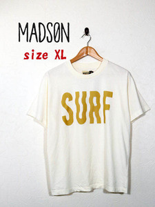 新品★最大値下げ　MADSON　マッドソン 半袖Tシャツ　オーバーサイズ　ビッグロゴプリント　アイボリー（SURF)　サイズXL