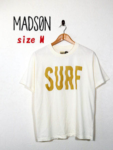 新品★最大値下げ　MADSON　マッドソン 半袖Tシャツ　オーバーサイズ　ビッグロゴプリント　アイボリー（SURF)　サイズM