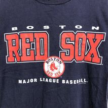 ■ 00s Dynasty ボストン レッドソックス ロゴプリント 半袖 Tシャツ 古着 サイズM ネイビー アメカジ スポーツ 野球 BOSTON RED SOX ■_画像3