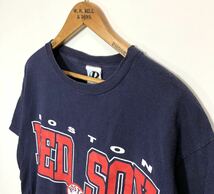 ■ 00s Dynasty ボストン レッドソックス ロゴプリント 半袖 Tシャツ 古着 サイズM ネイビー アメカジ スポーツ 野球 BOSTON RED SOX ■_画像2