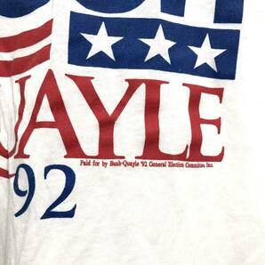 ■ 90s 90年代 USA製 ビンテージ SCREEN STARS BUSH QUAYLE 92 選挙 Tシャツ アメカジ ブッシュ クエール 白 ホワイト サイズXL ■の画像4