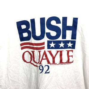 ■ 90s 90年代 USA製 ビンテージ SCREEN STARS BUSH QUAYLE 92 選挙 Tシャツ アメカジ ブッシュ クエール 白 ホワイト サイズXL ■の画像3