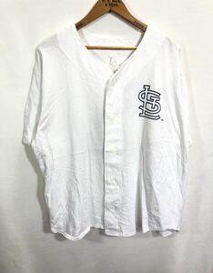 ■ セントルイス カージナルス ロゴ入り ベイスボール シャツ 古着 白 ONE SIZE L/XL St. Louis Cardinals 野球 アメカジ ユニセックス ■