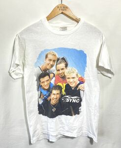 ■ 小さめサイズ 90s 90年代 ビンテージ USA製 インシンク NSYNC フォトプリント 半袖 Tシャツ サイズS（34-36） ホワイト アイドル ■