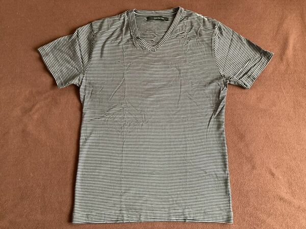 Calvin Klein Jeans カルバンクライン ジーンズ ボーダー Ｔシャツ メンズ グレー系 サイズＬ