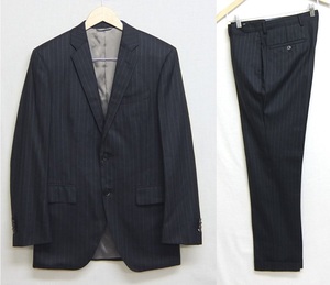 スーツカンパニー CENTRAL GIPPS生地 秋冬 ストライプ スーツ 黒 175cm-8Drop セットアップ THE SUIT COMPANY