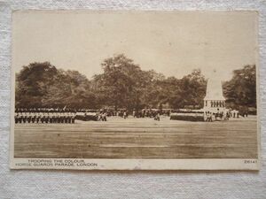 【絵葉書1枚】 TROOPING THE COLOUR. HORSE GUARDS PARADE -LONDON /BP Co.Ltd. /ヴィンテージ軍事パレード英国陸軍都市街 ハガキ 21-26141