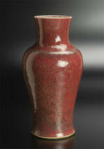 清 紅釉観音瓶 中国 古美術_画像1