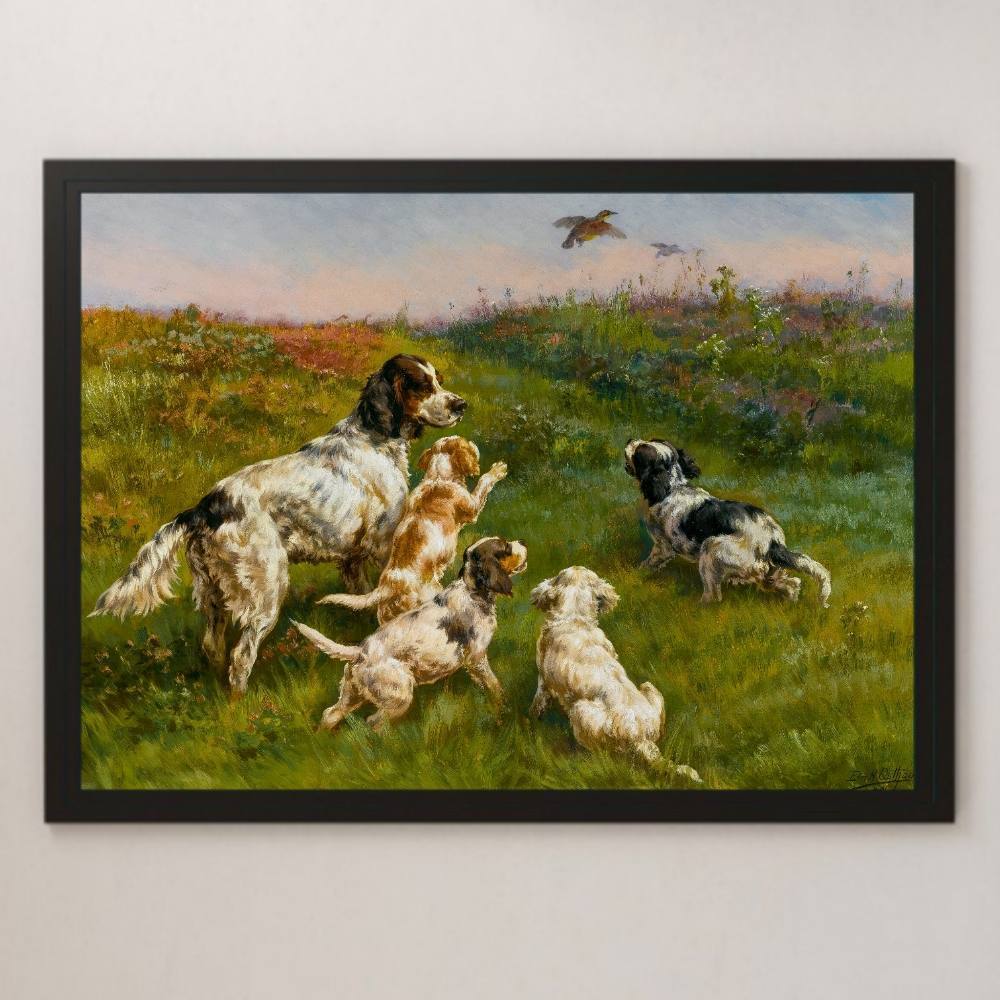 Edmund Osthaus Priscilla Painting Art Glossy Poster A3 Bar Cafe Classic Interior Landscape Painting Dog Pointer Setter, residence, interior, others