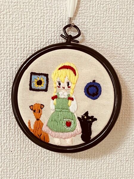 刺繍枠飾り　pet and me