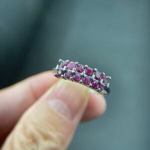 7月誕生石　宝石の女王　ルビー　デザインリング freesize指輪