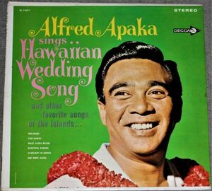 d2126))レコード Alfred Apaka / アルフレッド・アパカ　Sings Hawaiian Wedding Song LP ハワイ HAWAII　　アナログ