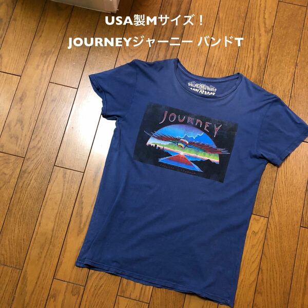 USA製Mサイズ！JOURNEYジャーニー古着半袖バンド Tシャツ ネイビーブルー ROOTS OF ROCK