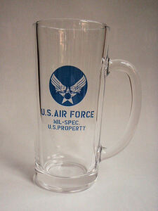 F720*USAF America Air Force with logo military bi Agras ( made in Japan )/ beer mug American Air Force US AIR FORCE place san. Setagaya base DAYTONA Daytona 