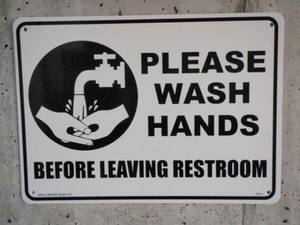 【手を洗いましょう 】新型コロナ＆感染症対策の基本・手を洗いましょうサイン/所さんの世田谷ベース米空軍基地内インテリアにUS看板