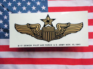 F0B☆アメリカ空軍　シニアパイロット徽章　ステッカー5枚セット/米国空軍USAFアビエーター航空機搭乗員パイロット特技徽章