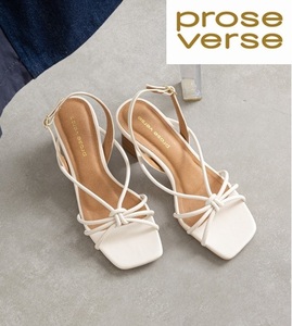 新品★prose verse(プロズヴェール) ノットストラップスクエアサンダル★アイボリーMサイズ