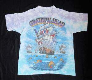 90'S Vintage GRATEFUL DEAD решетка полный dead Thai большой рисунок футболка / 90 годы Jerry garusia