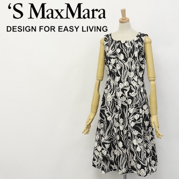 新品】【42】´S Max Mara 花柄 ノースリー ワンピース レディース-