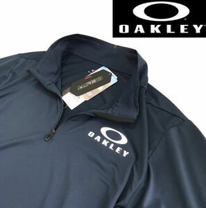 ◆新品 正規品【日本XL(O)サイズ】紺ネイビー オークリー（OAKLEY）Enhance 半袖 ゴルフ モックネック ハーフジップ ポロ シャツ 