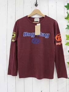 新品*DOG RAG*ロゴプリント 長袖Tシャツ カットソー(M)ワイン/定価6,800円
