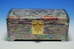 # Korea tradition industrial arts # colorful . high class mother-of-pearl gem box # Dragon #