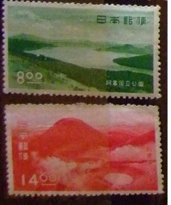 昔懐かしい切手 第一次国立公園 阿寒 2種2枚 8円14円 1950.7.15発行