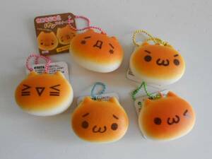 #Kri24PO...... bread squishy all 5 kind cat type bread cat ....* corporation cooperation *200 jpy =016339_c