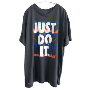 ナイキ JUST DO IT. スポーツTシャツ オーバーサイズ Tシャツ メンズXL チャコールグレー 大きいサイズ NIKE ヴィンテージ 古着 BA1270