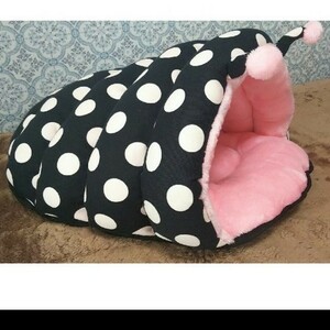蓄光発光　小型犬ベッド　猫ベッド ドット柄水玉 ピンク