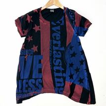 RNA SWEAT ☆ 半袖 変形 Aライン Tシャツ レディース M インパクトあるプリント♪ 柔らかな着心地◎ スキニースタイルに抜群♪■S12_画像3