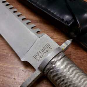 EXPLORER SURVIVOR Ⅱ 440 STAINLESS JAPAN サバイバルナイフ エクスプローラー サバイバー2 レザーシース ケース付きの画像9