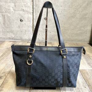 正規品☆GUCCI グッチ GG柄 キャンバス トートバッグ レザーバッグ ハンドバッグ A4 黒 本革 ショルダーバッグ レディース メンズ オールド