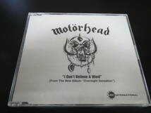 未開封新品！レア物！プロモ盤！Motorhead - I Don't Believe a Word 輸入盤CD（アメリカ CMC DJ 87202-2, 1996）_画像1