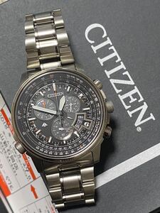 極美品 シチズン エコドライブ プロマスター BY0080-57E スカイシリーズ ダイレクトフライト パイロットウォッチ CITIZEN PROMASTER 黒