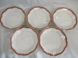  limited time * free shipping * unused #NINA RICCI# desert plate 5 customer set approximately 16.8×2.5.Sango gold paint ribbon cake plate Nina Ricci ceramics 