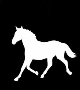  horse riding horse Silhouette sticker a little over cohesion sticker silver 