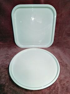 ◆オープン用【耐熱皿 角形315×厚15㎜&丸型直径300×厚20㎜】セラミック★状態良好★送料無料★★◆