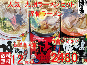  ультра . рекомендация Kyushu Hakata тщательно отобранный популярный свинья . ramen комплект 12 еда минут 3 вид каждый 4 еда бесплатная доставка по всей стране ramen 