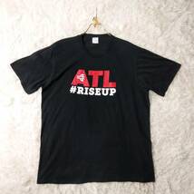 【一点物・US古着アメリカ輸入】半袖Tシャツ プリント ATL NHL アメフト XLサイズ オーバーサイズ ビッグシルエット ゆるダボ ブラック 黒_画像2