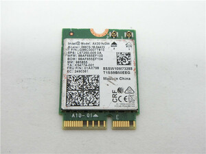 Intel Wi-Fi6 AX201 Bluetooth5 M.2 無線LANカード AX201NGW 　動作品　送料無料