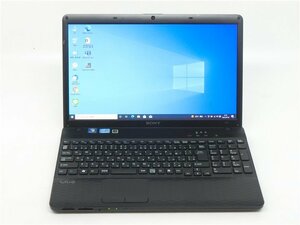 カメラ内蔵/中古/15.6型/ノートPC/Windows10/新品SSD256/8GB/2世代i3/SONY　VPCEH37FJ　　新品無線マウス　 MS office2021搭載