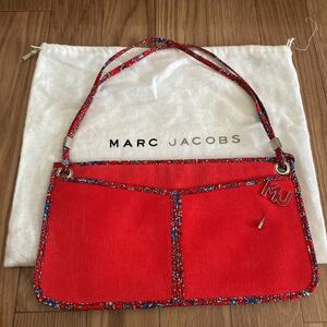 マークジェイコブス MARC JACOBS 鞄 バッグ ミニバッグ ハンドバッグ 赤色 レッド レトロ MJ コーデュロイ 値下げ