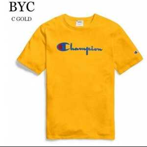 【S】CHAMPION チャンピオン/ヘリテージTシャツ/ベロアスクリプトロゴ/C GOLD