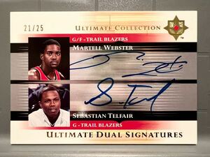 激レア最高級直書/25枚限定 Dual RC Auto Sebastian Telfair Martell Webster NBA ルーキー サイン バスケ ユニフォーム Panini CBA