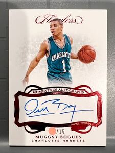 最高級直書/15枚 Legend Auto 18 Panini Flawless Muggsy Bogues マグシー・ボーグス NBA サイン Hornets ホーネッツ 160cm 史上最短身選手